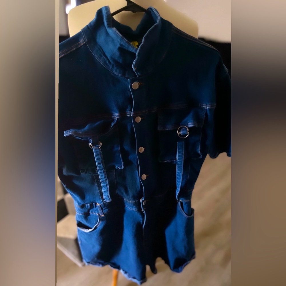 A Jean jump suit from rainbow.